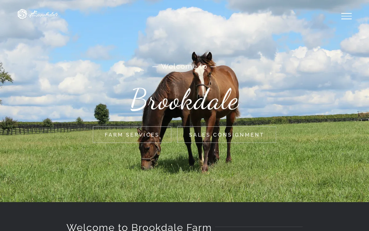 Brookdale Farm website homepage