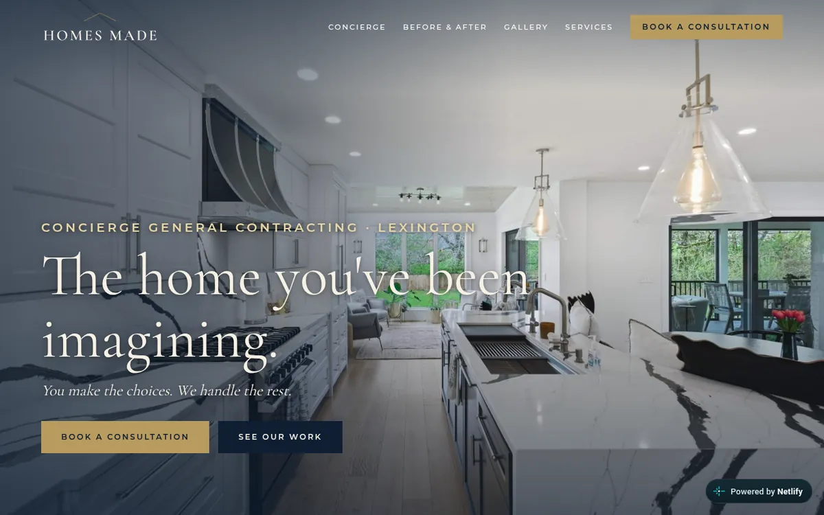 Homes Made website homepage